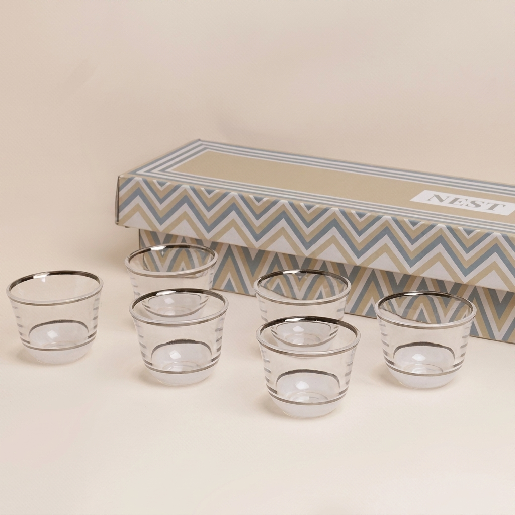Glass Finjan white  - 6 pcs