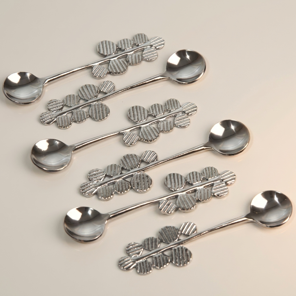candy Teaspoon set 6 Pcs with silver shine