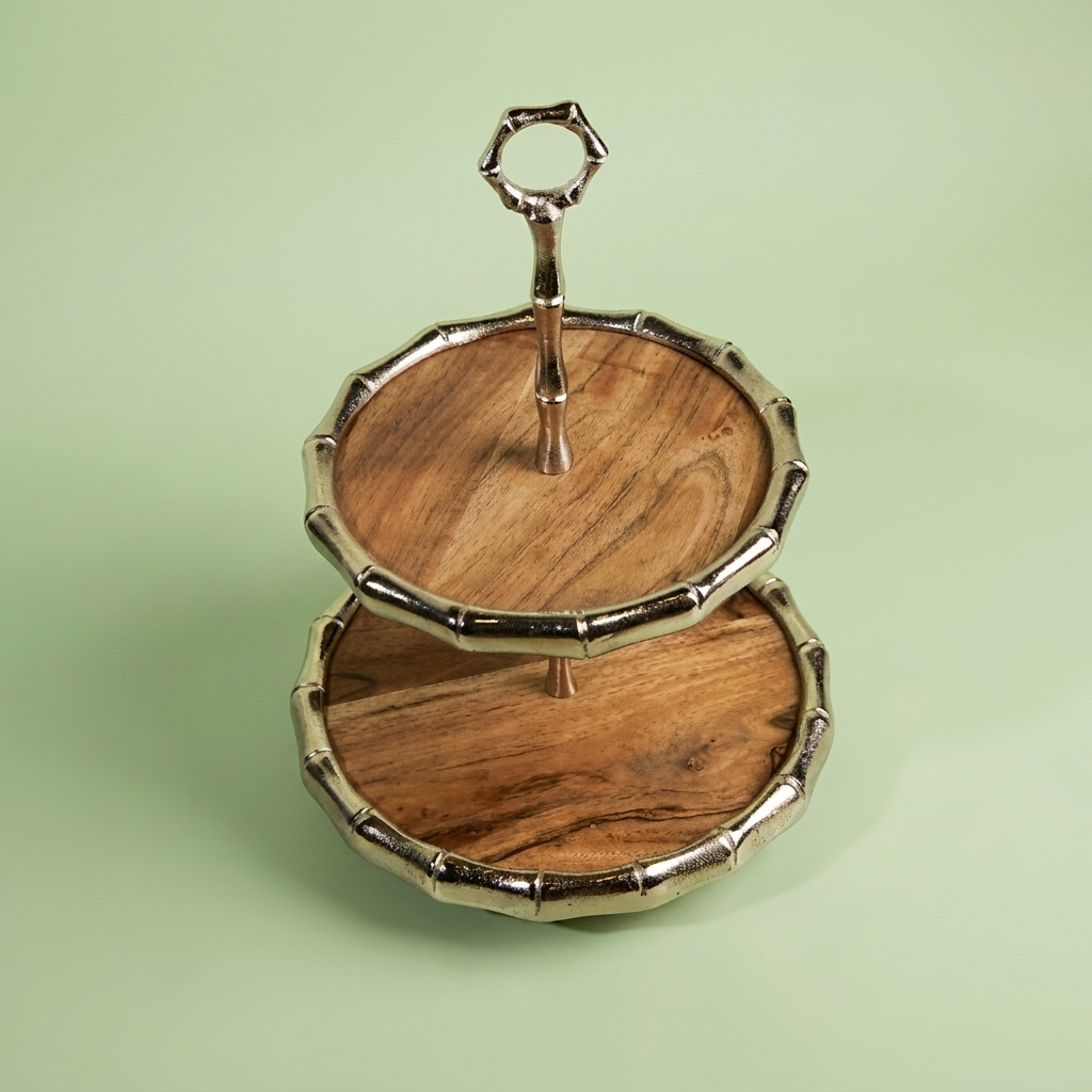 Two Tier Cake Stand - silver