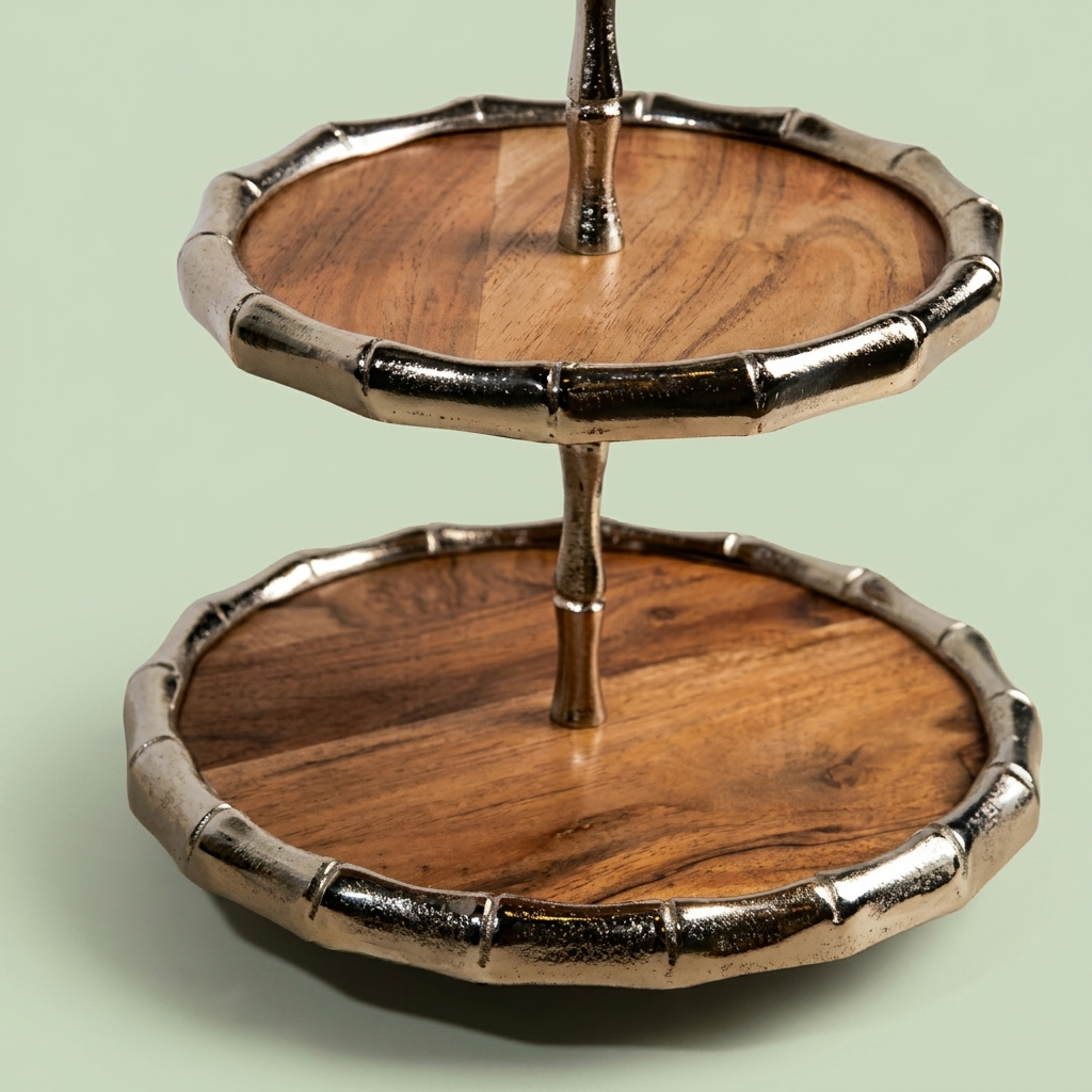 Two Tier Cake Stand - silver