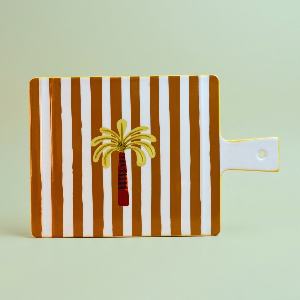 Striped Cheese Board -  1 pc - Mustard yellow