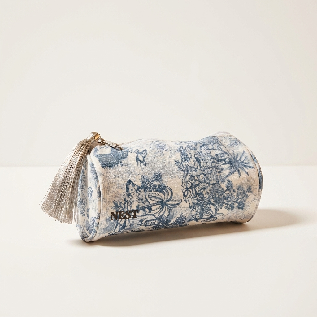 Island canvas Pouch, Blue