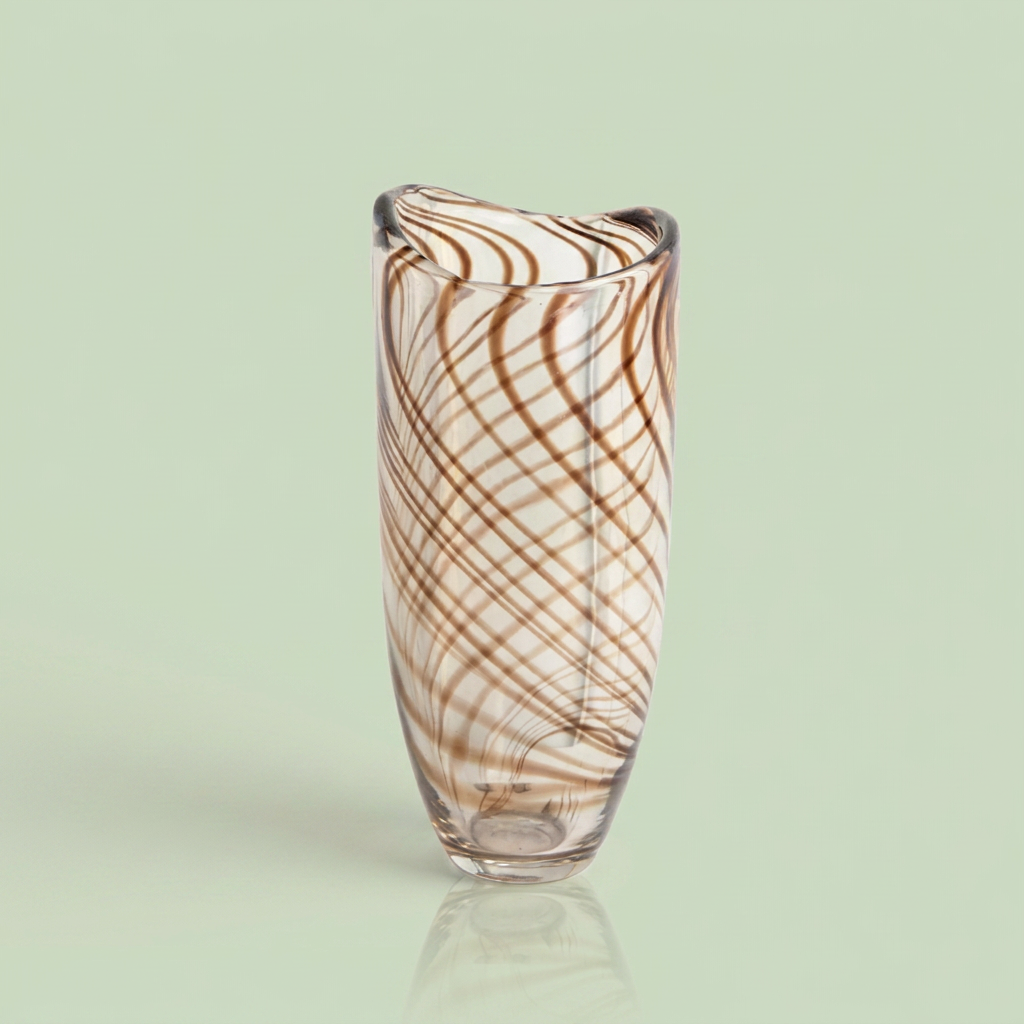 Glass Vase with Brown lines