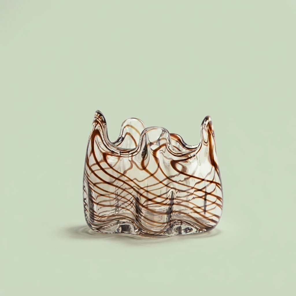 Glass Vase with Brown lines