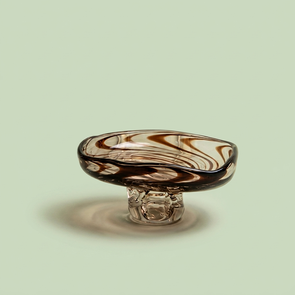 Glass Serving bowl big - Brown