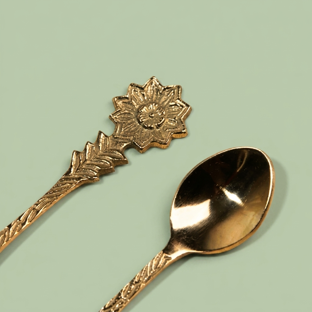 Garden Teaspoon set 6 PCS with Gold shine