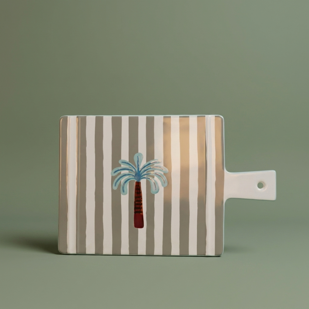 Striped Cheese Board -  1 pc - Grey