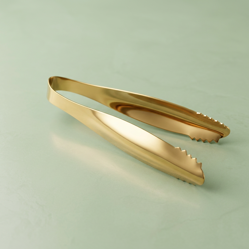 Luxury Stainless Steel Food Clip with Tongs with Gold Shine