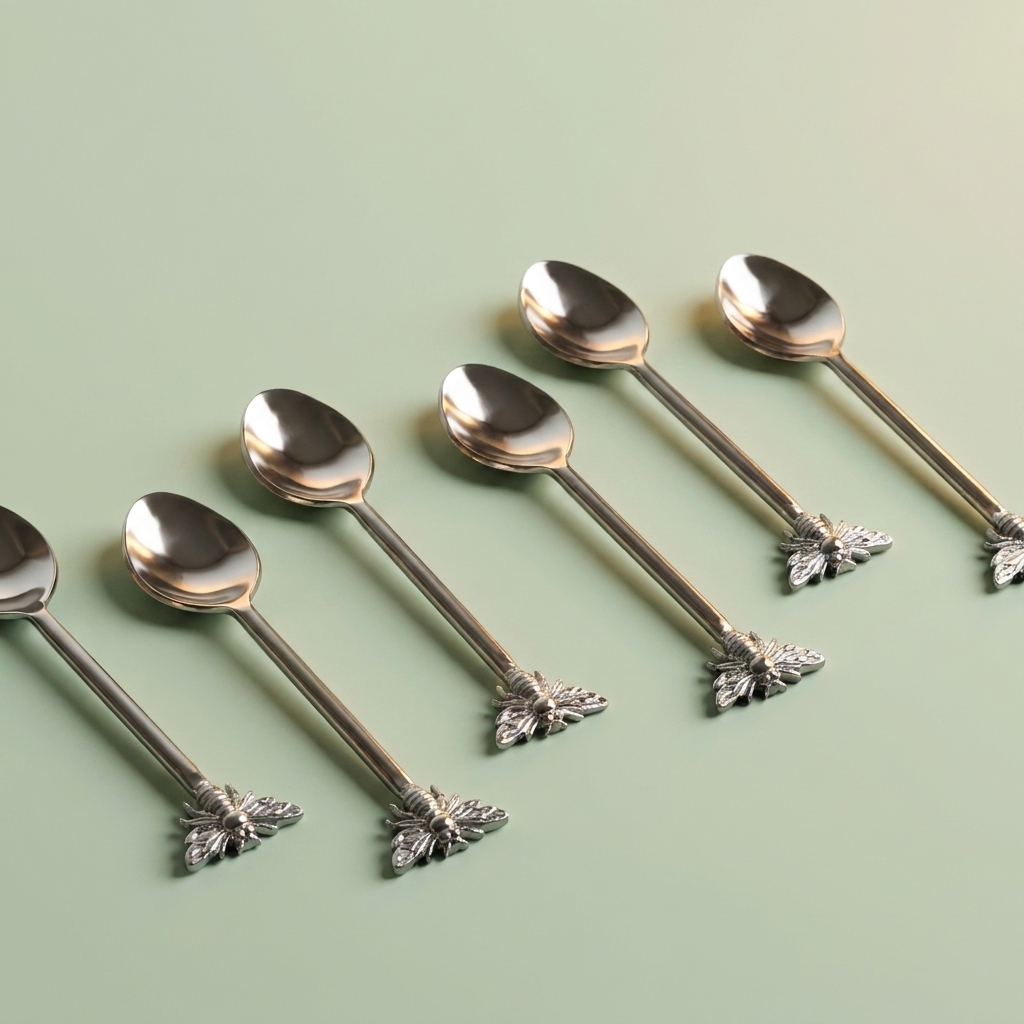 Bees Teaspoon set 6 PCS with Silver shine