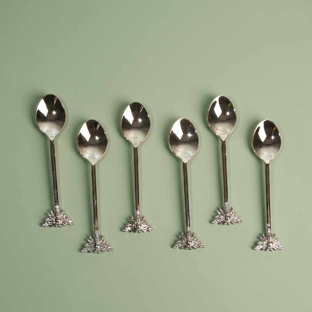 Bees Teaspoon set 6 PCS with Silver shine