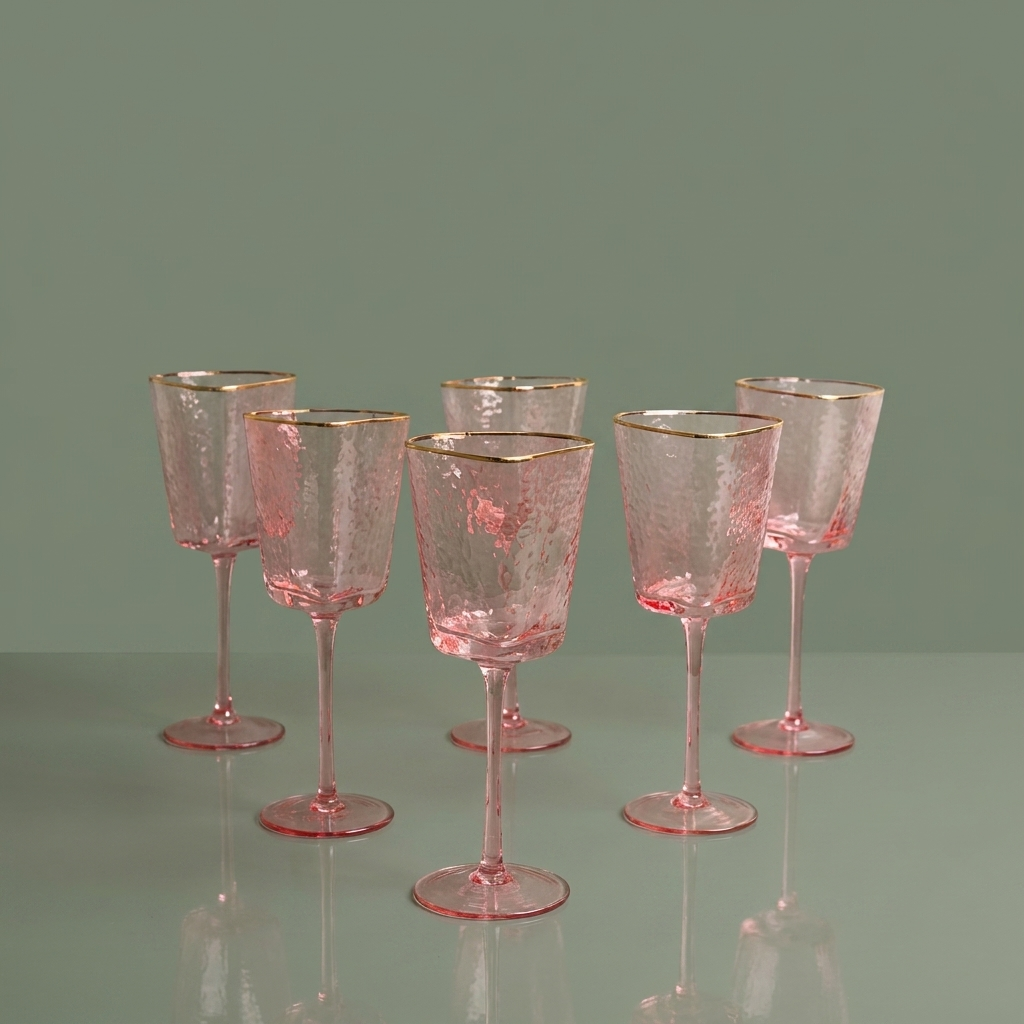 Pink Cups with Golden Line 2 (6 pcs.)
