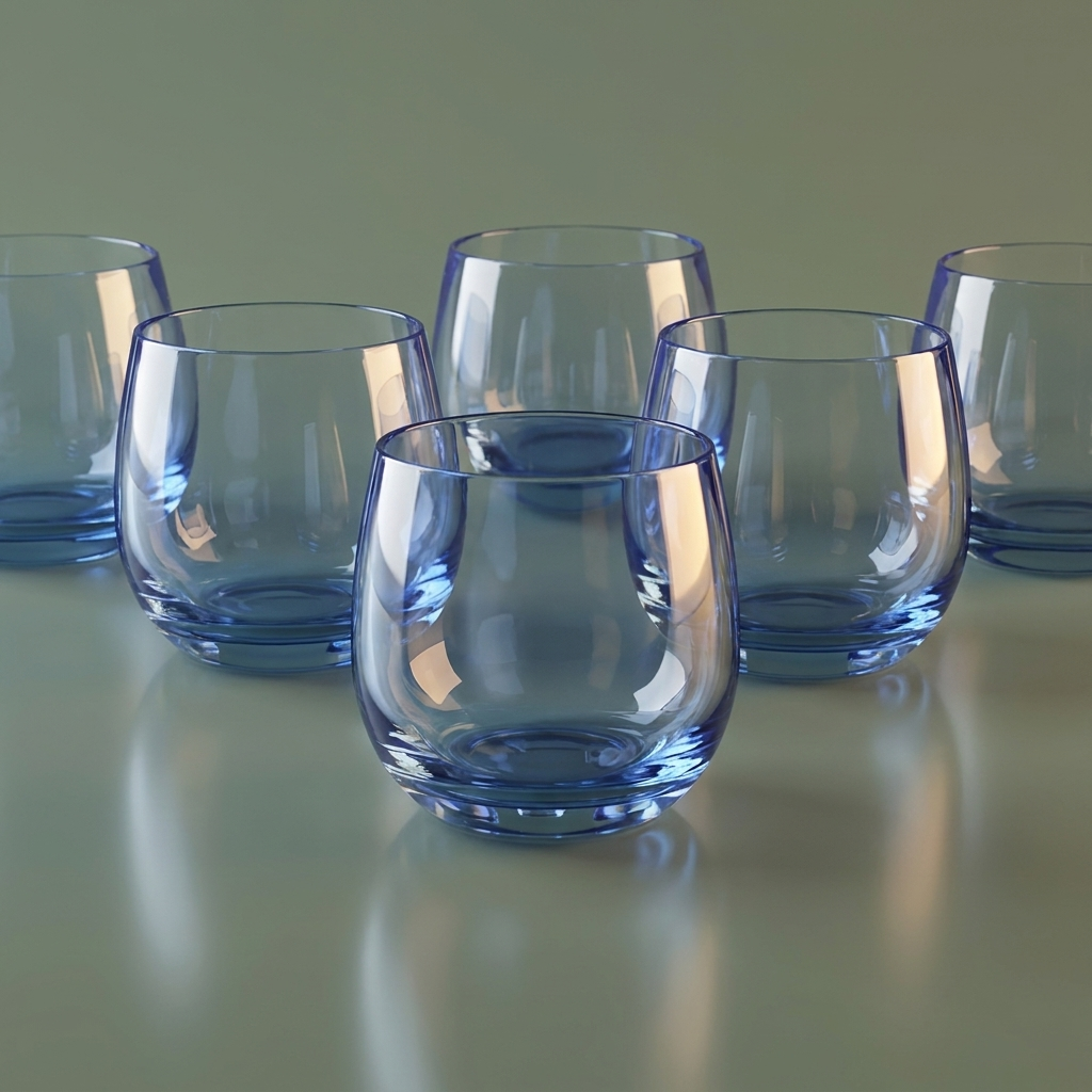 PC Glass Blue, 6 pcs