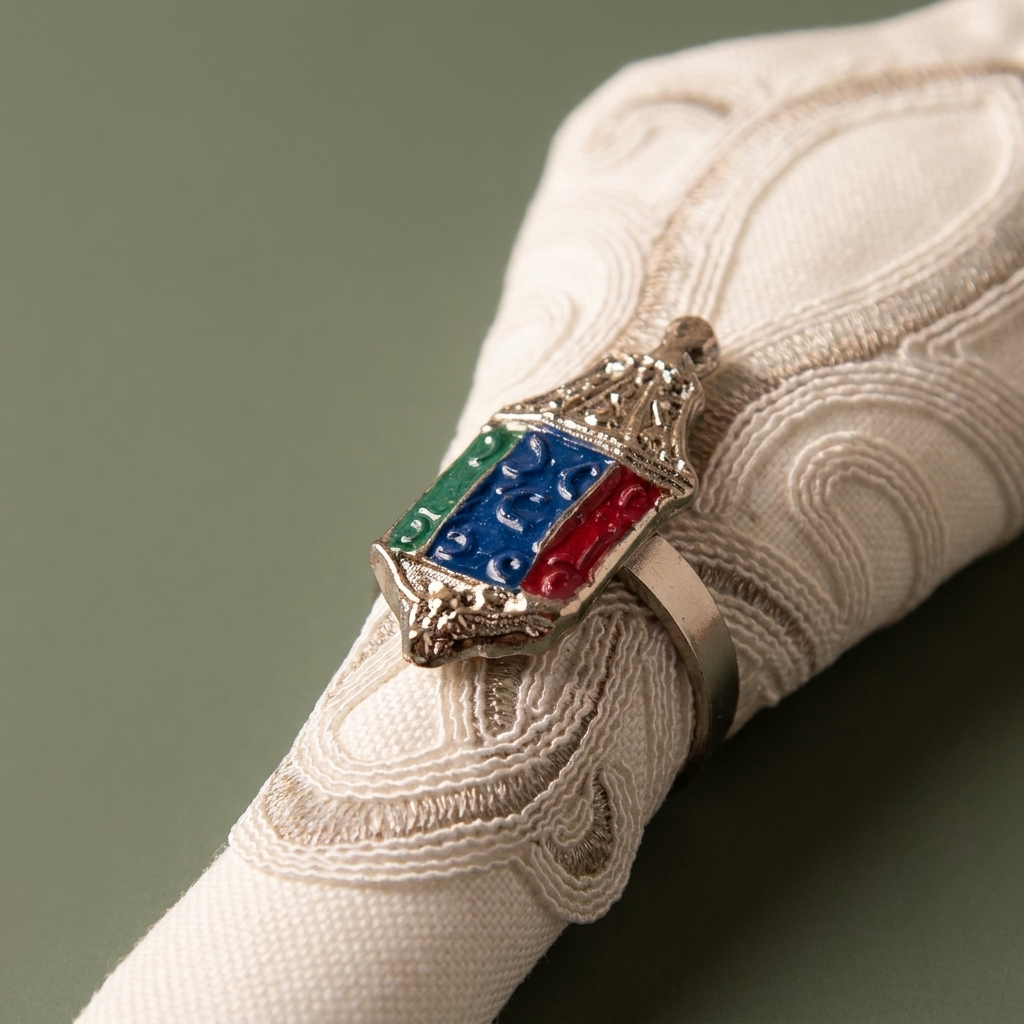 colored silver lantern napkin ring -4 pieces