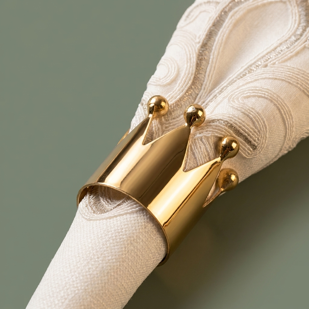 Gold crown Shaped napkin ring - 4 pieces