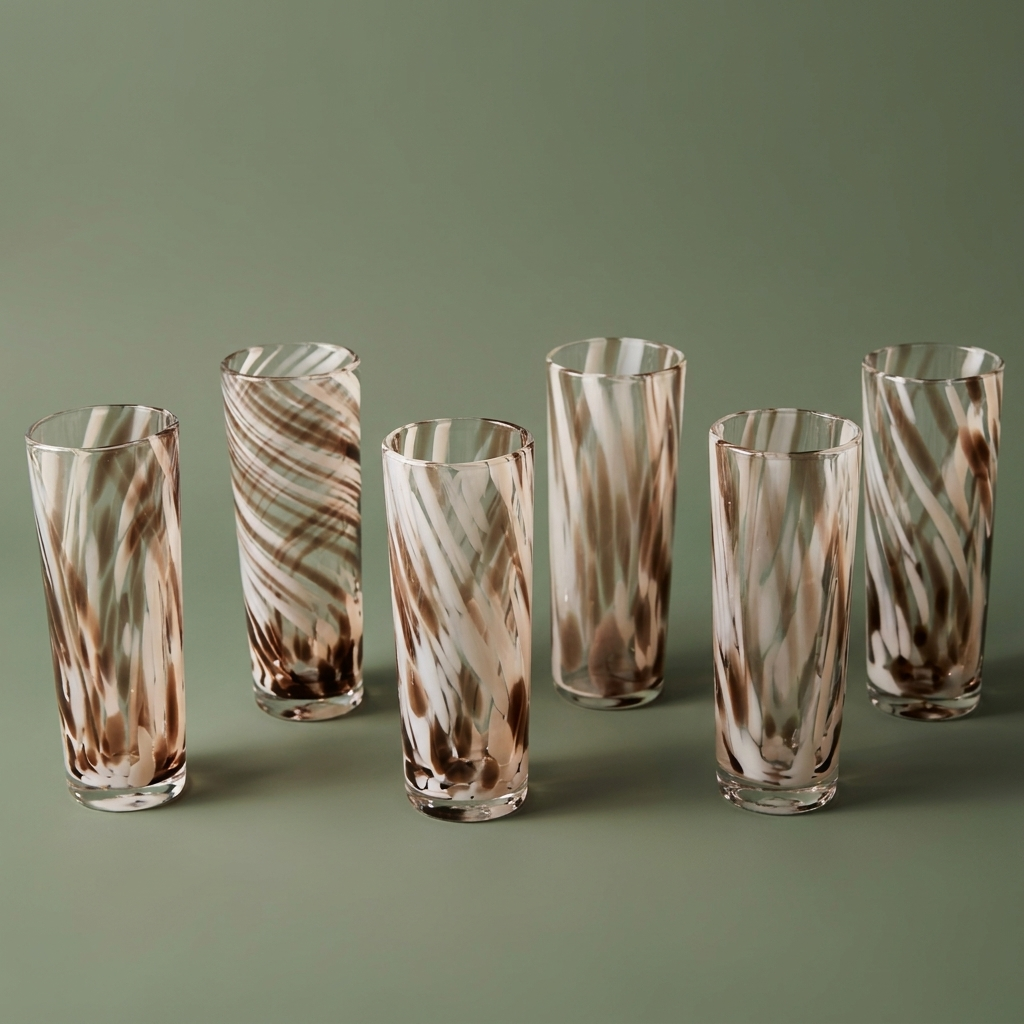 Set of Small Glass Cup - Brown