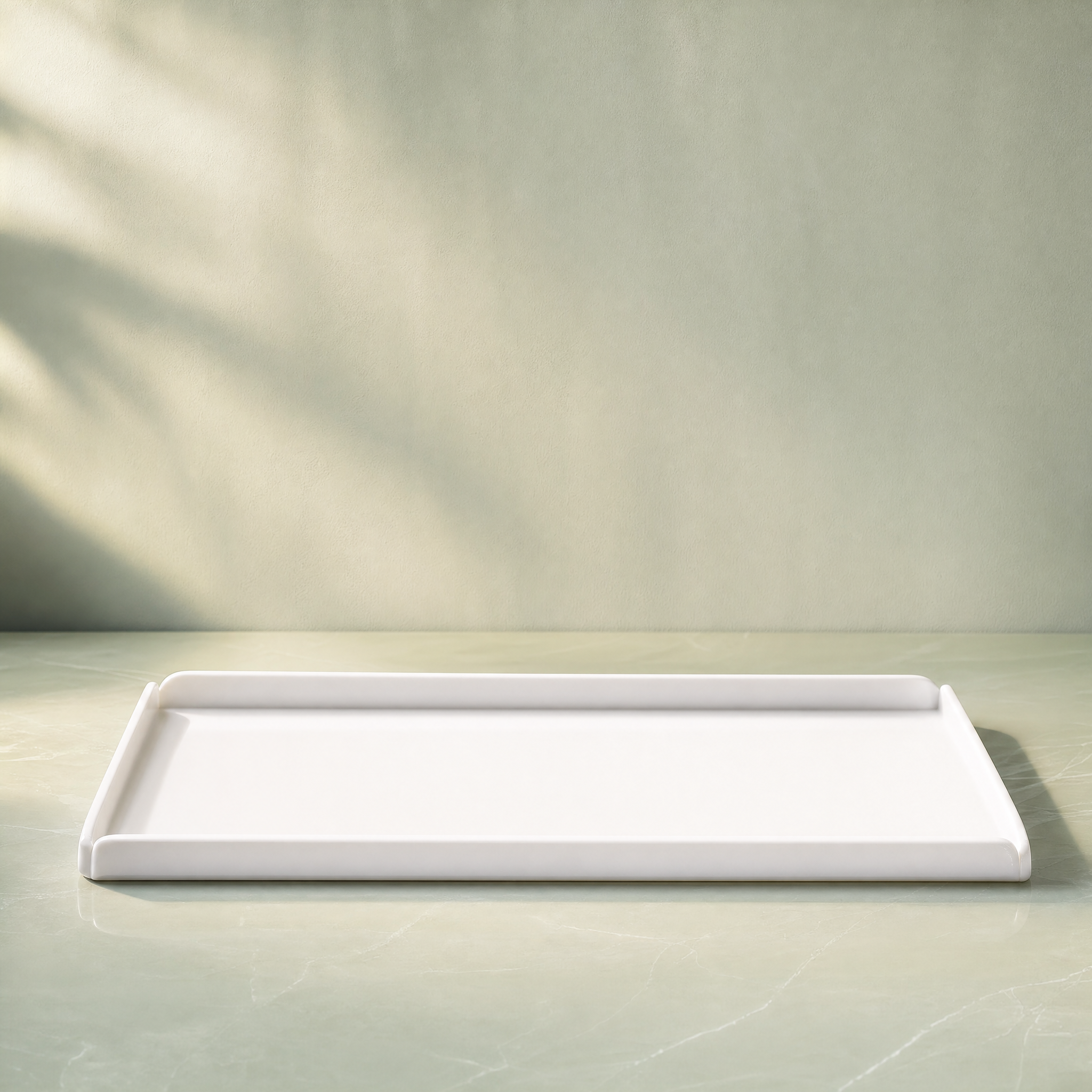 Acrylic Long Tray White- Big - 40 x 20 x 2  cm