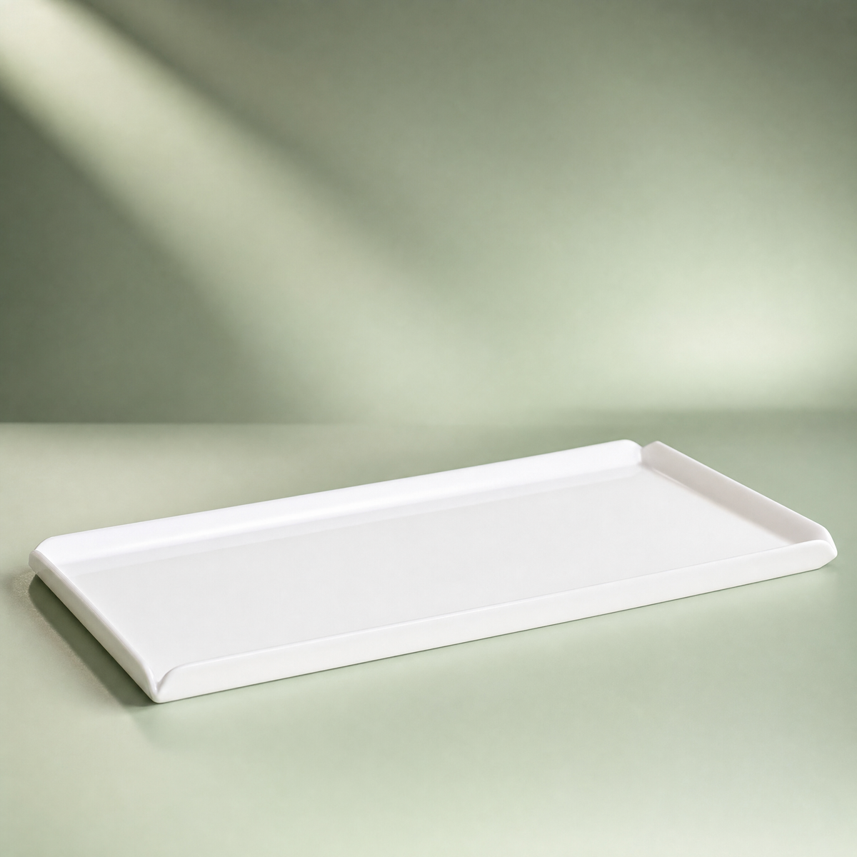 Acrylic Long Tray White- Big - 40 x 20 x 2  cm