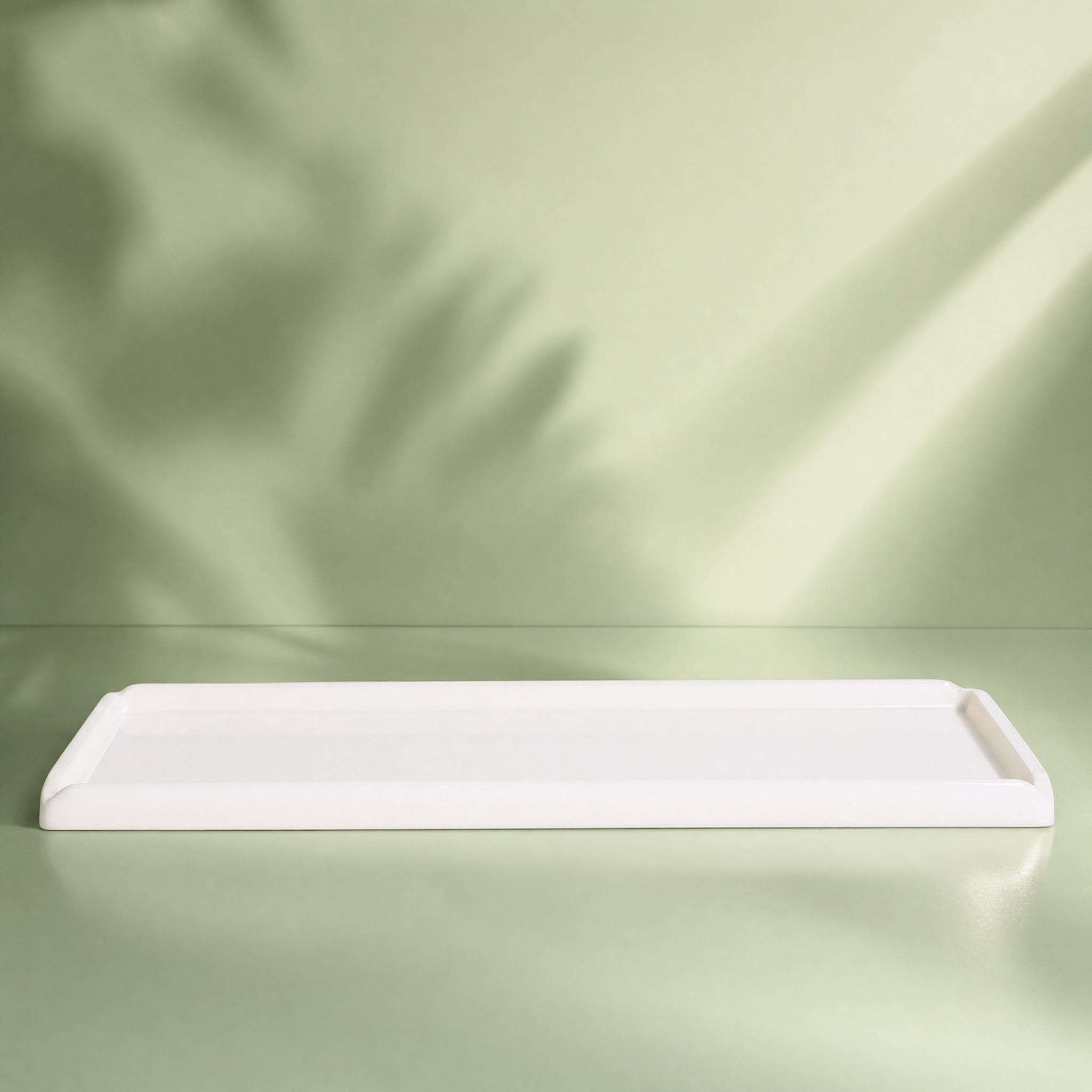 Acrylic Long Tray White- small -40 x 14 x 2  cm