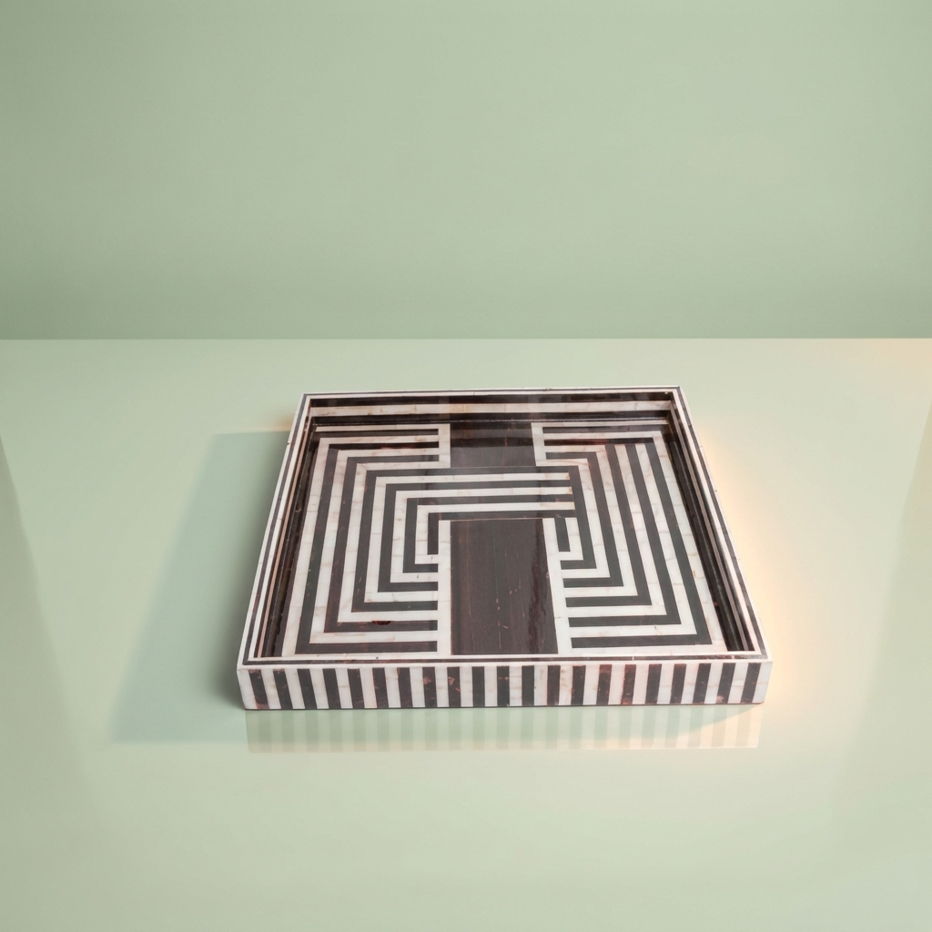 Acrylic Wooden Tray Shiny Brown