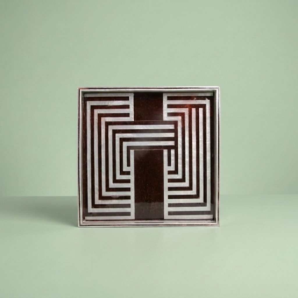 Acrylic Wooden Tray Shiny Brown