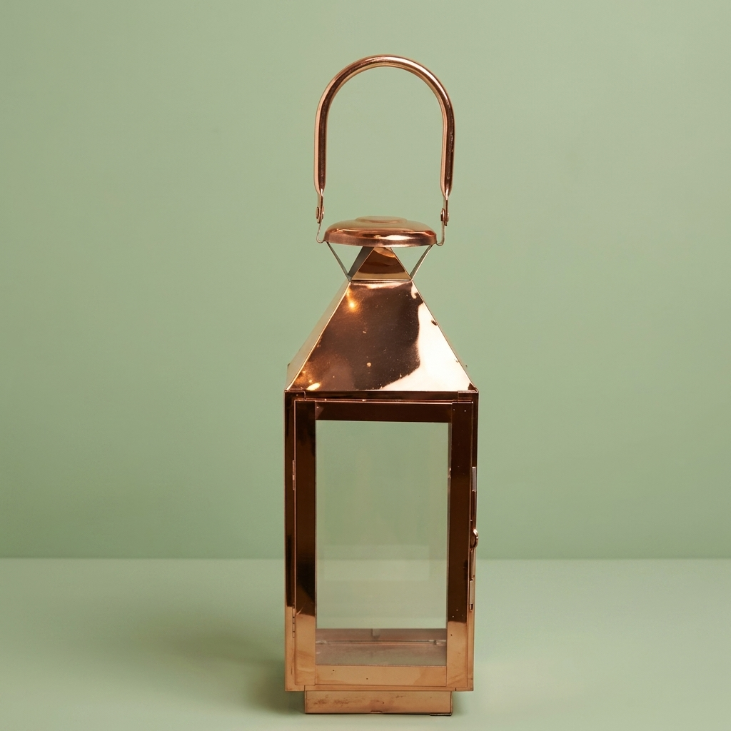 Rose Gold Metal Lantern - Large